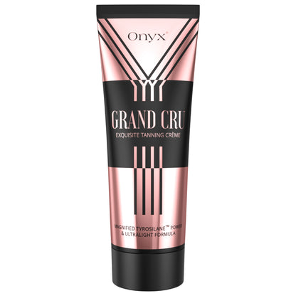 Imagen de producto de la Loción Bronceadora Onyx Grand Cru – lujosa crema blanca con complejo de Tirosilan para un bronceado intenso en solarium